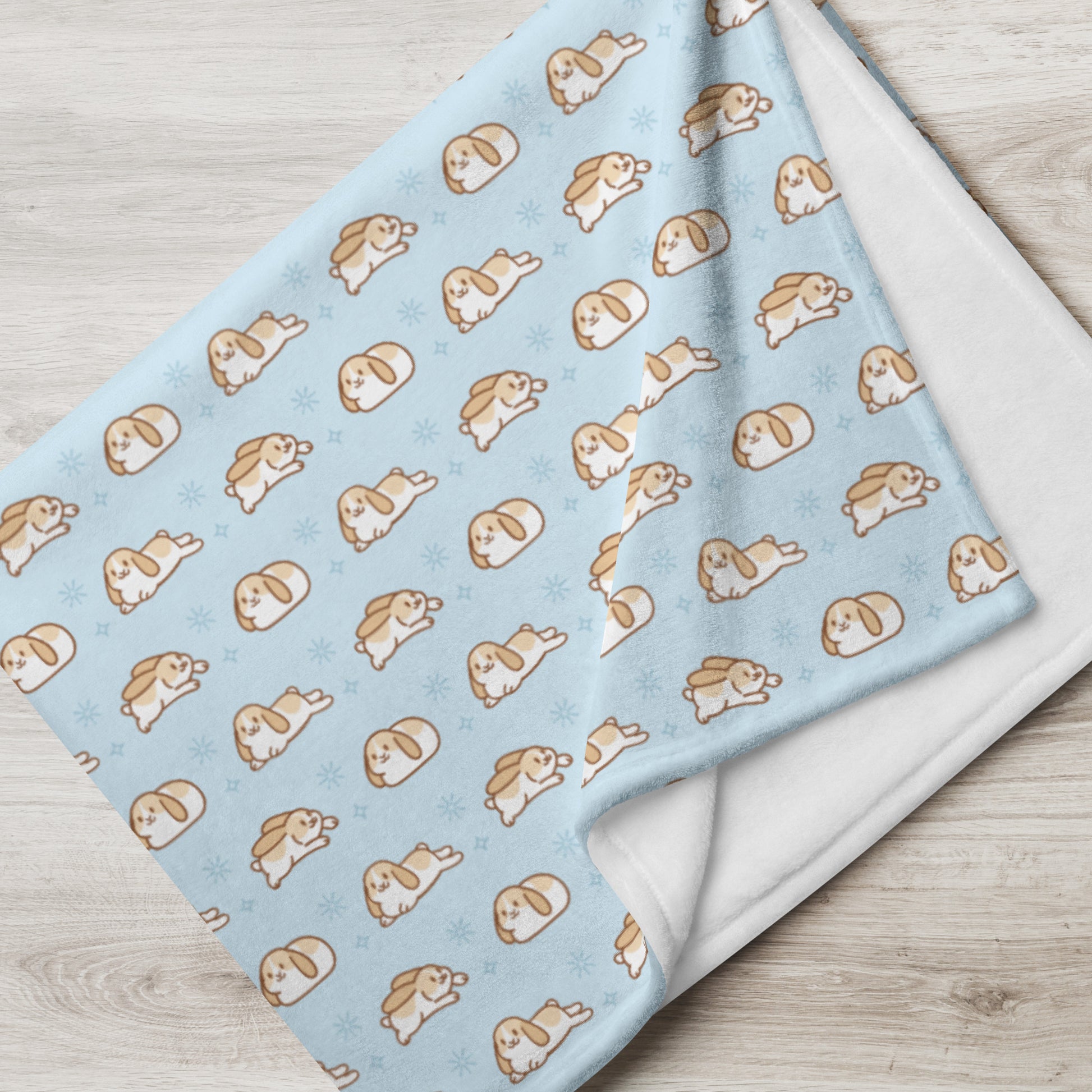 Flop, Zoom, Loaf - Throw Blanket (Blue)