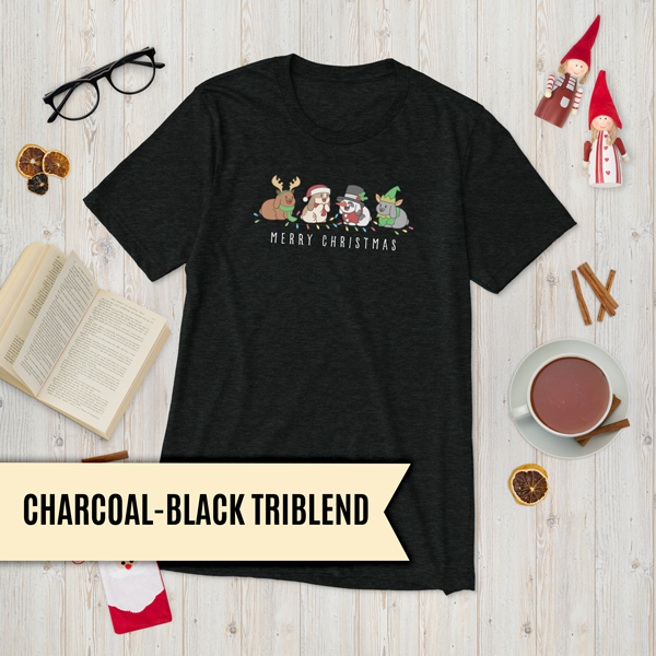 Christmas Bunny Friends Adult T-Shirt