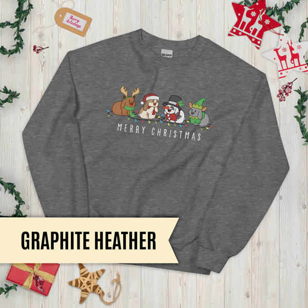 Christmas Bunny Friends Adult Sweatshirt