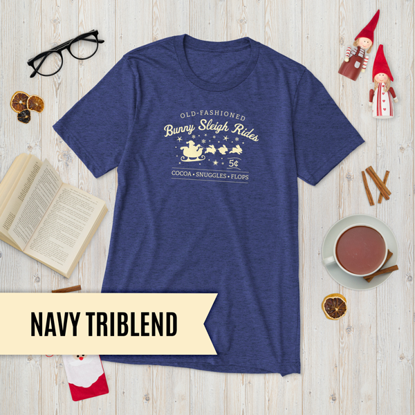 Christmas Bunny Sleigh Rides Adult T-Shirt