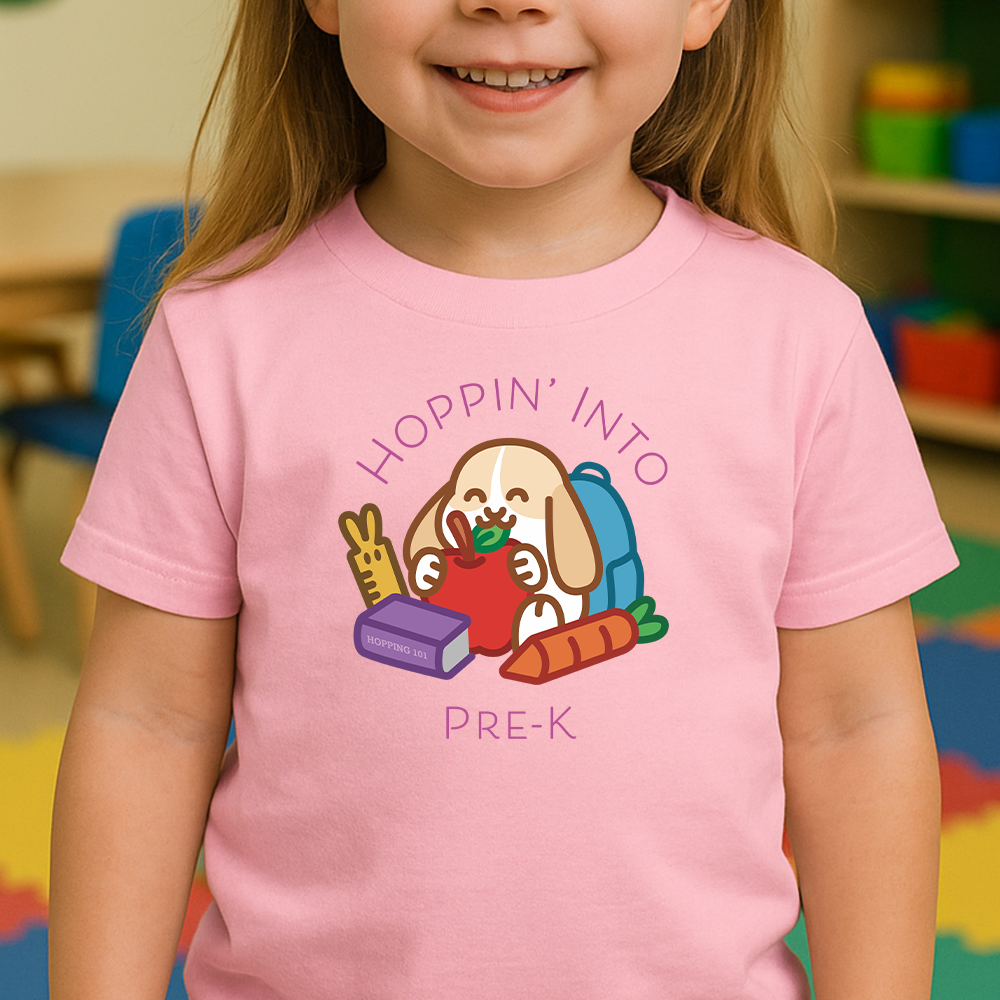Hoppin' Into Pre-K Toddler Shirt (Purple Text)