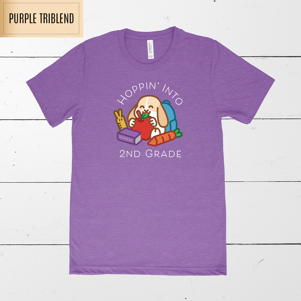 Hoppin' Into 2nd Grade Teacher Shirt