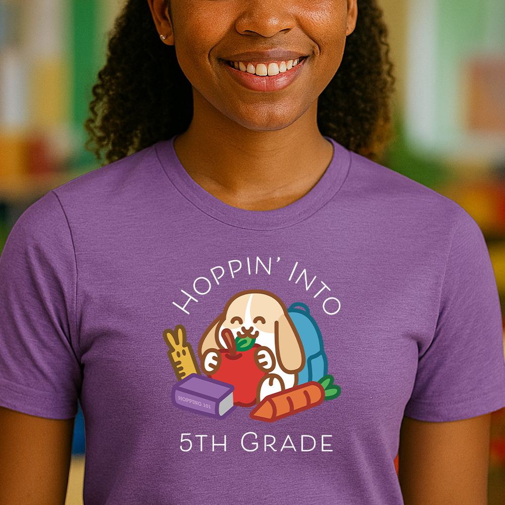 Hoppin' Into 5th Grade Teacher Shirt