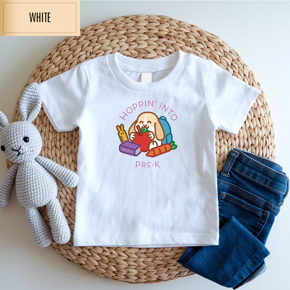 Hoppin' Into Pre-K Toddler Shirt (Purple Text)