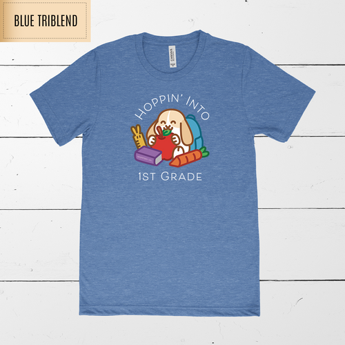 Hoppin' Into 1st Grade Teacher Shirt