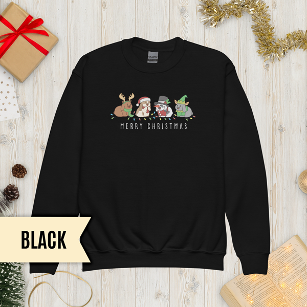 Christmas Bunny Friends Youth Sweatshirt