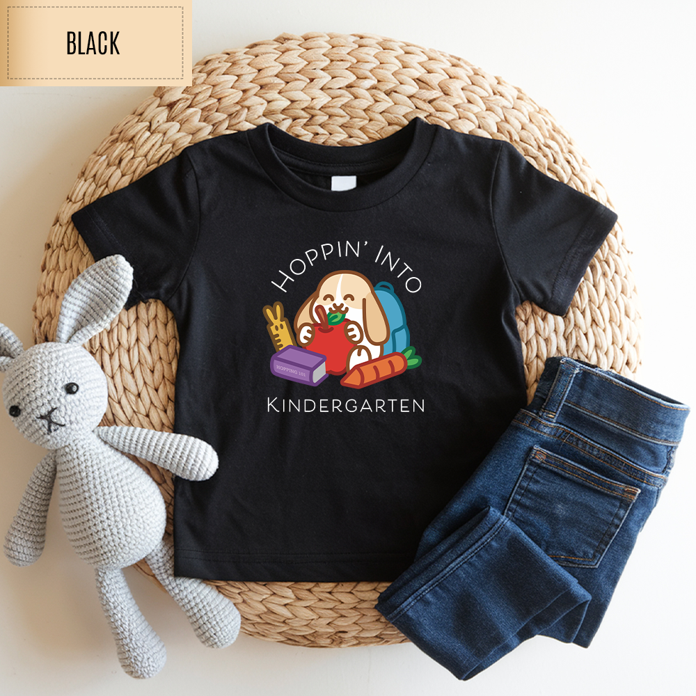 Hoppin' Into Kindergarten Toddler Shirt (White Text)