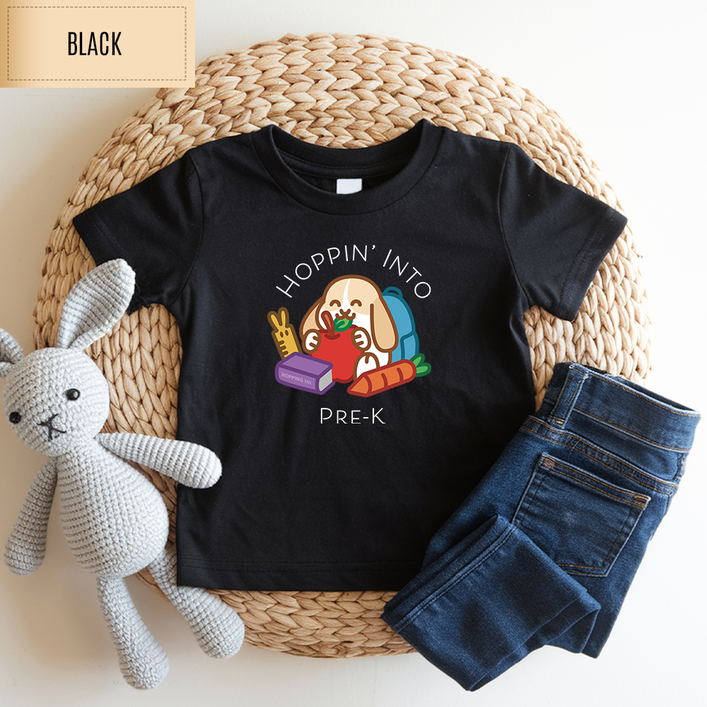 Hoppin' Into Pre-K Toddler Shirt (White Text)