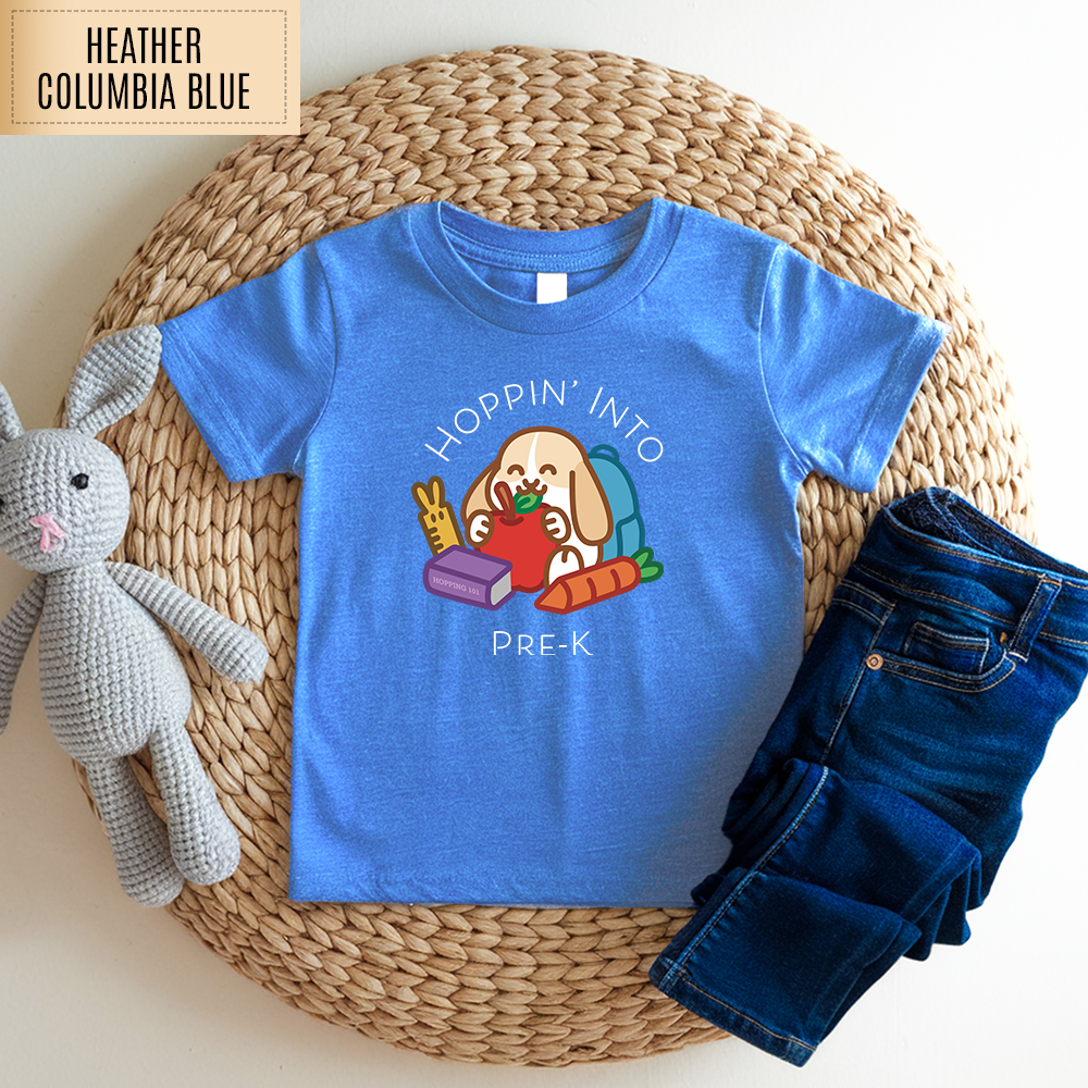 Hoppin' Into Pre-K Toddler Shirt (White Text)
