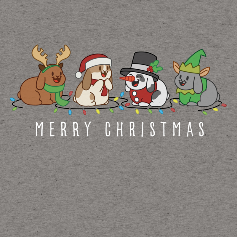 Christmas Bunny Friends Adult T-Shirt