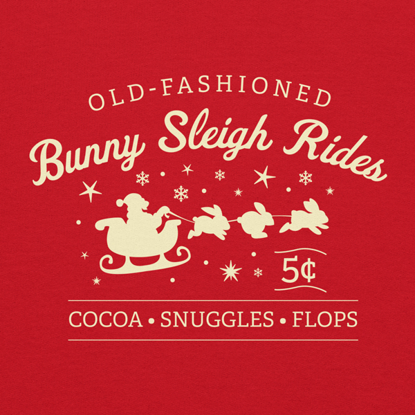 Christmas Bunny Sleigh Rides Adult Sweatshirt (Dark)
