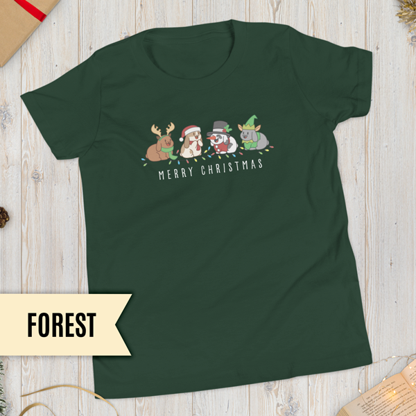 Christmas Bunny Friends Youth T-Shirt