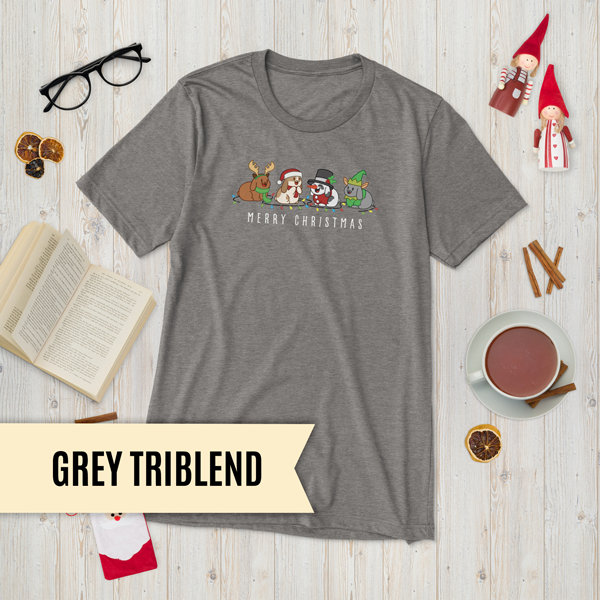 Christmas Bunny Friends Adult T-Shirt