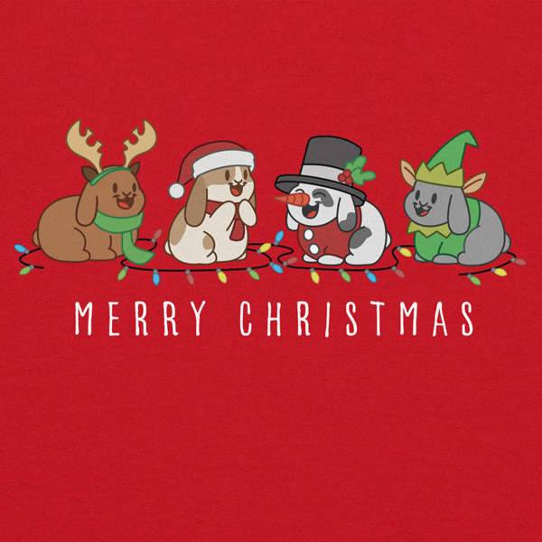 Christmas Bunny Friends Adult Sweatshirt