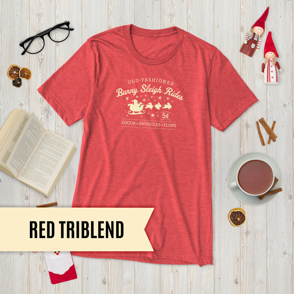 Christmas Bunny Sleigh Rides Adult T-Shirt