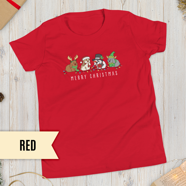 Christmas Bunny Friends Youth T-Shirt