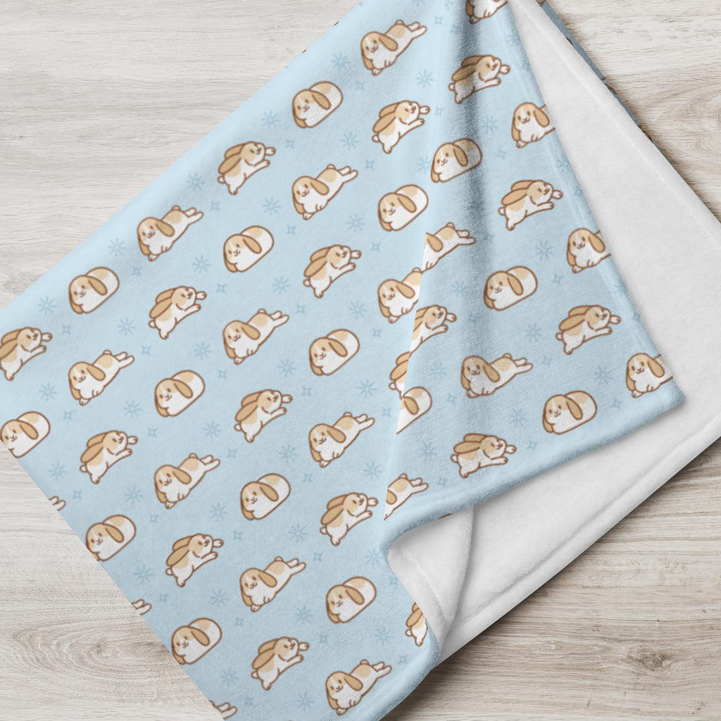 Flop, Zoom, Loaf - Throw Blanket (Blue)