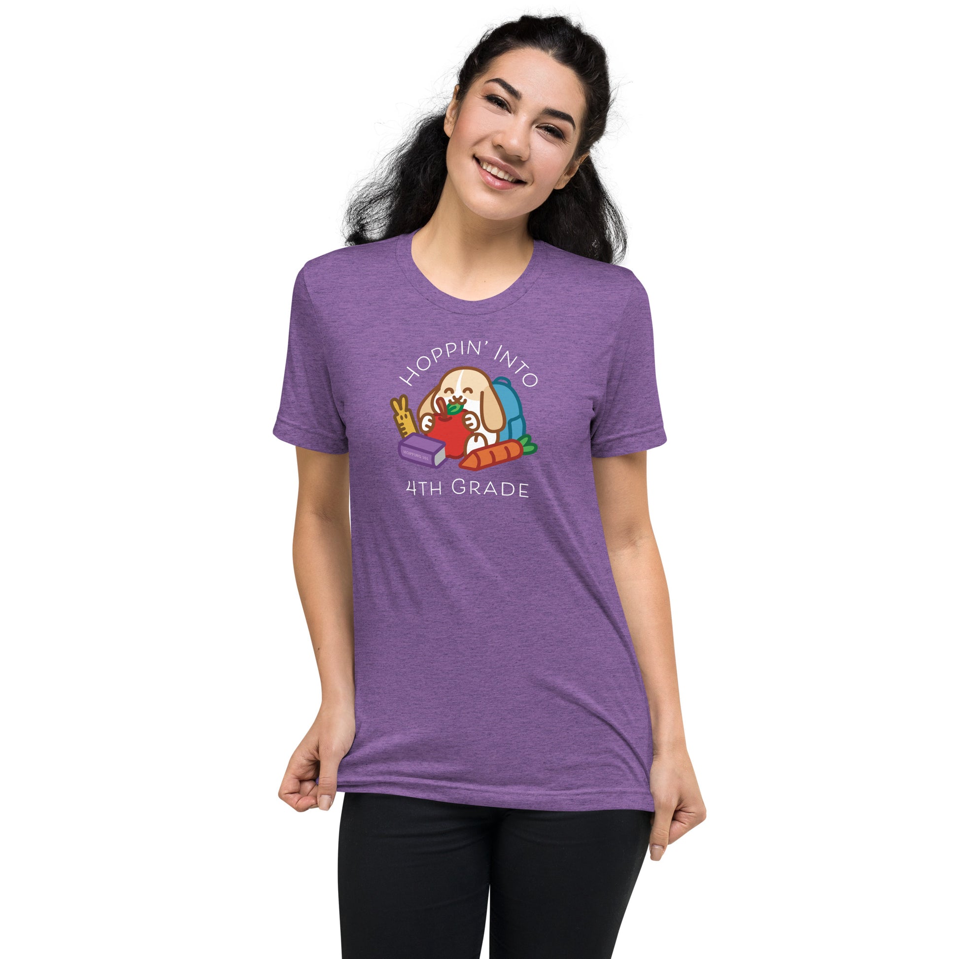 Hoppin' Into 4th Grade Teacher Shirt